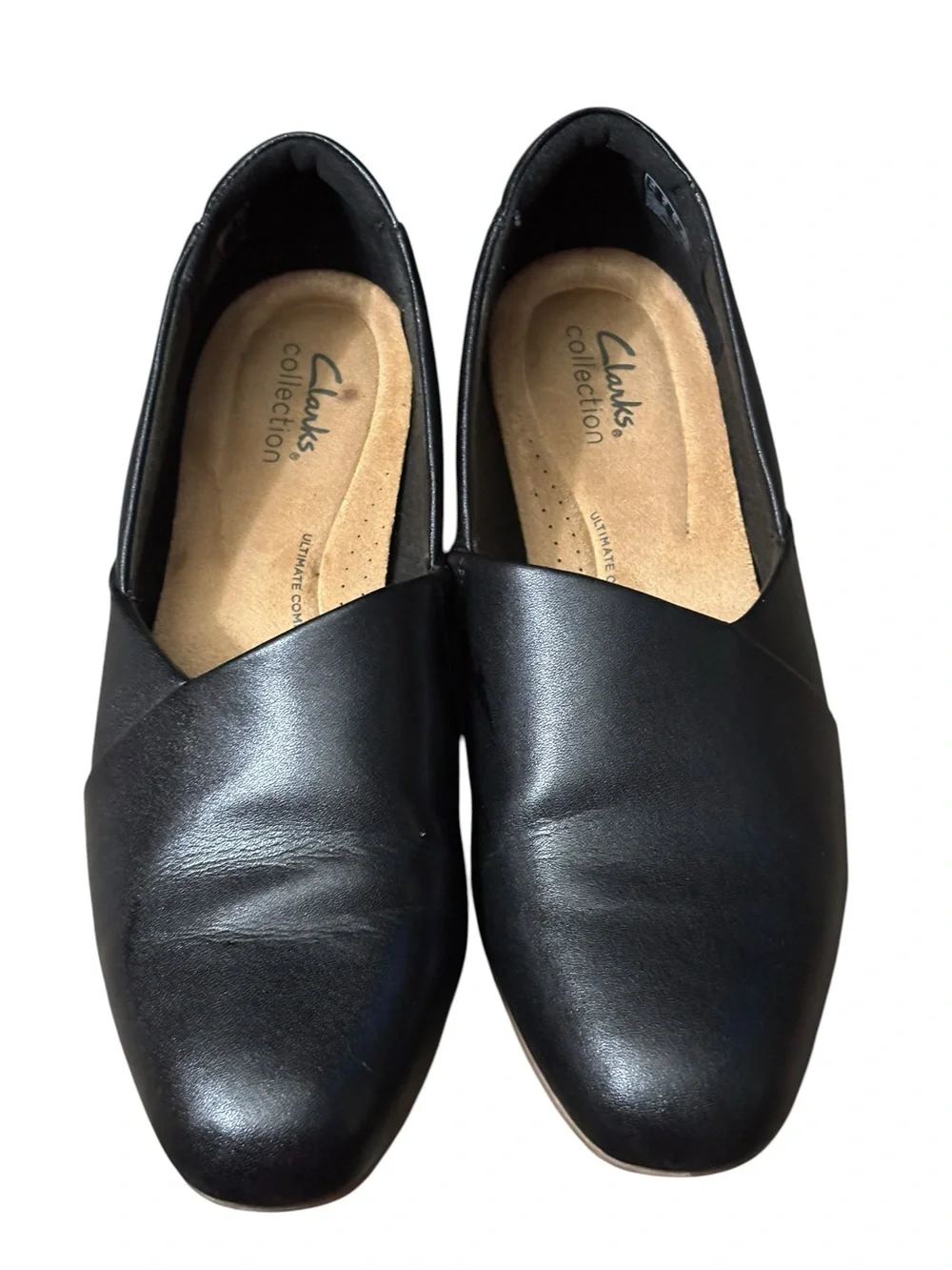 Clarks Collection Women's Juliet Palm Shoes Black Leather Size 8 Worn 1x